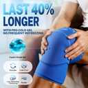 Knee Ice Pack Wrap Sleeve Thickened Core for Knee Pain, Targeted Swelling Relief During Recovery, Soft Flexible Gel, No Slip Compression Fit, Reusable Hot Cold Therapy for Post Activity, L
