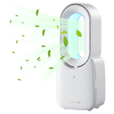 let'me Desk Fan, Portable Bladeless Fan 11.8 inch Small Personal Cooling Fan with 5 Colors Touch Control LED Light, Quiet Table Fan for Office, Home, Bedroom