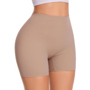 Womens Seamless Shaping Boyshorts Panties Tummy Control Shapewear Underwear Under Dress Shorts (Small, Beige-smooth)