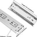 LONTAN Full Extension Drawer Slides 8 Inch Ball Bearing Cabinet Glides 1 Pair Silver Drawer Runners 3 Section Side Mount Rails for Furniture
