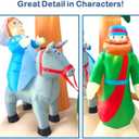 HappyThings! Christmas or Messianic Inflatables Outdoor Decorations for The Yard Blow Up Nativity Sets Journey to Bethlehem w/LED Lights and Blower for The Holidays 7x5.5x4 ft