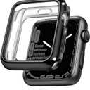 7 x top4cus 41mm Cover Environmental Soft Flexible TPU Anti-Scratch Lightweight Protective Case Compatible with Apple Watch Series 8/7/6/SE/5/4/3/2/1 - Black