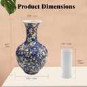 3D Puzzle Vase for Adults, 164 Piece Unique Flower Vase, Crafts for Adults, Home Decor Gift for Flower Arrangements (B- Navy Floral Pattern)