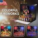 Talking Pop Up Birthday Card for Men and Women with Lights & Blow-out Candle, Real Voice Birthday Message with DIY Numbers, Funny Political Dad Birthday Gift for Men and Fans with Golden Cover