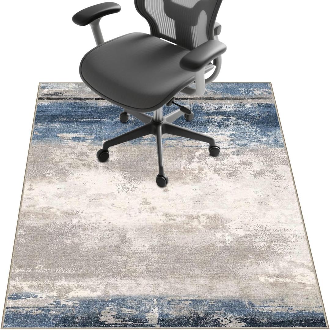 Chair Mat for Hardwood Floor,48"*36" Under Desk Mat for Rolling Computer Chair &Low Pile Carpet Floor,Anti-Slip Floor Protector for Home Office Abstract Style
