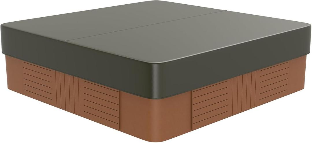 M METERXITY Outdoor Hot Tub Cover 96.5" x 96.5" x 11.8" Waterproof and Weather-Proof Oxford Square SPA Protector 200D Protectors Protective Cover Cap for Hot Tub Outdoor Indoor, Coffee