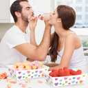 50 Pcs Valentines Paper Food Trays, Disposable Conversation Heart Serving Tray Valentine's Decorations, Love Holder Snack Food Boats, Popcorn Hot Dog Container for Wedding Birthday Party Supplies