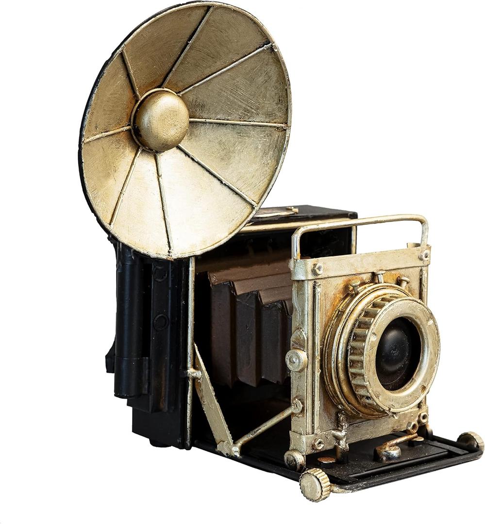 Vintage Camera Statue Model Showcase Decorative Props Showcase Camera Crafts Collectible Figurine Home Desktop Decoration