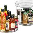 Sorbus 9 Inch Clear Lazy Susan Organizer Set, 1 Tall Turntable Organizer for Spice Organization for Cabinet, One 2 Tier Lazy Susan for Kitchen, Home, Office, Closet, Laundry Room Organization