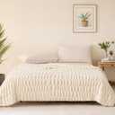 ALPHA HOME Blanket Soft Throw Blanket, Lightweight Fluffy Throw Blanket Throw Size, Luxury Home Decor Throw Blankets for Couch, Sofa, Bed, Cream