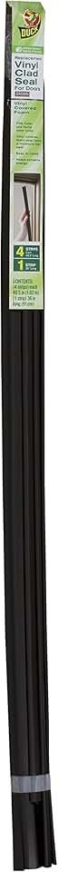 Duck Brand Replacement Vinyl Clad Door Seal, Brown, 4 Strips (Each 40.5") and 1 Strip (36"), 1302368