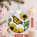 Stained Glass Ornament, Christmas Ornament, Hanging Ornaments for Home Decor & Christmas Tree Ornaments Exquisite Holiday Decor, Xmas Gifts & Holiday Present - Monarch Butterfly