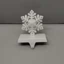 2 pcs Lighted Snowflake Christmas Stocking Holders for Mantel - LED Snowflake Stocking Holder Set - Christmas Stocking Hangers for Mantel - Metal Fireplace Hooks for Christmas Decorations