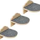 3 Pcs Cat Steps for Wall, 7.5"7.5" Wooden Cloud-Shaped Climbing Ladder Stairs & Wall Mounted Cat Shelves with Felt Pads, Suitable for Indoor Kittens and Adult Felines