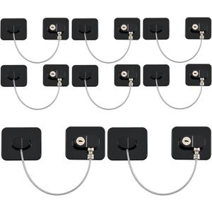 Refrigerator Lock, Child Safety Cabinet Locks, Mini Fridge Locks for Adults, Heavy Duty Lock for Refrigerator Cabinets, Drawers, Safety with Key, Black (4 PCS)