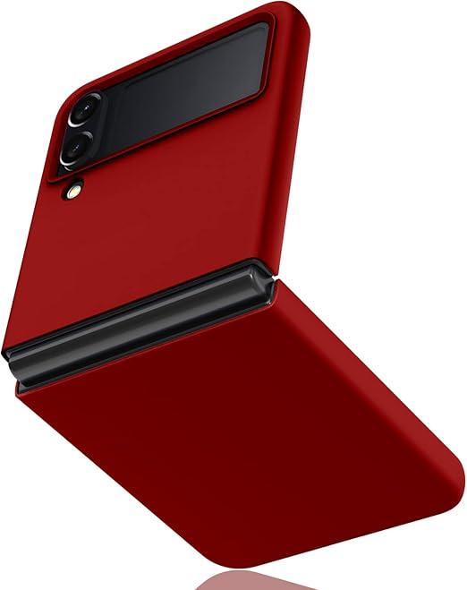 MOWIME Compatible with Samsung Galaxy Z Flip 3 5G Case, Shockproof Full-Body Protective Galaxy Z Flip 3 Case, Slim Fit Matte PC Cover Phone Case for Galaxy Z Flip 3 - Red