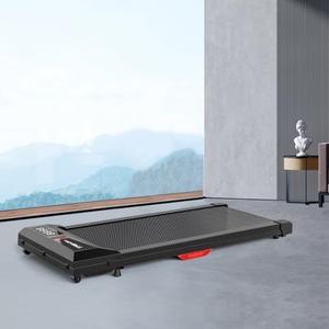 Flat Small Treadmill for Home Office, Fat Burning, Silent Fitness Equipment with Remote Control(Black, Red)