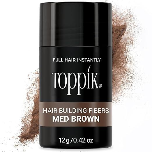 Toppik Hair Building Fibers, Medium Brown, 12g Fill In Fine or Thinning Hair, Instantly Thicker, Fuller Looking, 9 Shades for Men & Women, Keratin Protein Formula