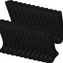Haysandy 24 Pairs Soccer Socks Youth Football Softball Baseball Team Sock Bulk Unisex High Long Tube Sport Sock (Black) One Size