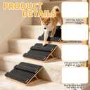 3 Pack Adjustable Dog Ramp for Stairs with Traction Bars, Portable Pet Ramp for Small Dogs and Cats, Indoor Outdoor Mobility Support
