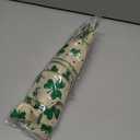 BUVANE St. Patrick's Day Wreath Bow,12 x 20 Inches Large Green Shamrock Irish Holiday Decoration Bow with Streamer Wired Edge Ribbon (Beige)