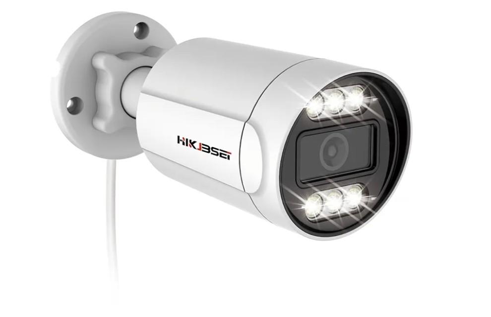 HIKJBSET 5MP Security PoE IP Camera Outdoor Indoor Two Way Audio, Surveillance for Wired PoE NVR CCTV Recorders, Colour Night Vision, Waterproof IP66, Support 256GB SD Card (5MP-2.8MM)
