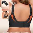 Bras for Women Supportive Wireless Push Up Bra Full Coverage No Underwire Seamless Plus Size for Older Women (Black, XXXL)
