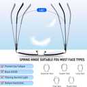 3-Pack Reading Glasses for Men, Lightweight Metal Half Frame Blue Light Blocking Computer Readers, Filter UV Ray/Computer Glare with Spring Hinge Eyeglasses(3PCS Black,+2.25)