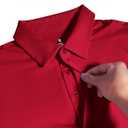 Men's Golf Polo Shirts UPF 50+ Short Sleeve Dri Fit Polos Stretch Performance Collared Golf Casual Work Business Wear (Red, L)