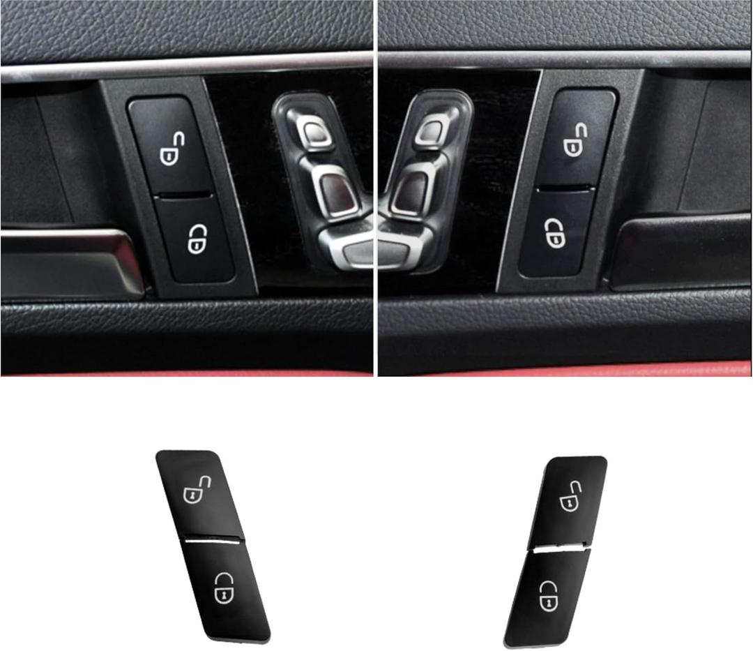 Door Lock Unlock Switch Cap, Left Right Door Panel Lock-Unlocking Button Replacement for Mercedes Benz W204 W212 W166 W117 ML CLA GLK GL CLS Driver Passenger Side B C E Class 2049058402