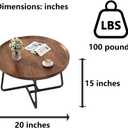 Round Coffee Table, Mid Century Modern Small Table, End Tables Living Room, Coffee Tables for Small Spaces, 20'' Walnut