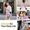 Case for Samsung Galaxy Tab A11+ Plus/A9+ 11 Inch 2025/2023,Ubearkk Case for Samsung Galaxy A9 Plus/A11+ Tablet case with Screen Protector 360 Rotating Stand Shoulder Strap Pen Holder, Purple Pink