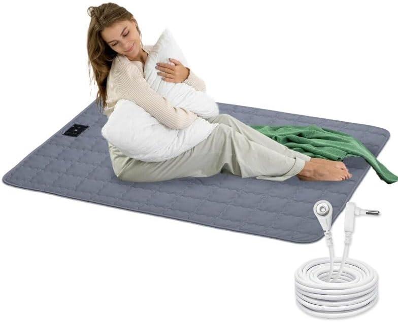 Grounding Mat, 24x35 Inch, Silver Fiber & Soft Cotton, Earth Connected Mat for Feet, Improves Sleep Wellness, Grey