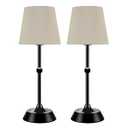 betluse Set of 2 Portable Cordless LED Table Lamp, Touch Control Fabric Black Dimmable Desk Lamp, Built-in 6000mA Rechargeable Battery, Patio Table Lamp, Bedside Night Lamp, Ambient Light for Restaurant