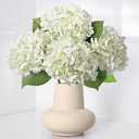 4PCS Hydrangea Artificial Flowers, Real Touch Flowers, 20" Faux Hydrangea Flowers, Latex Real Touch Hydrangeas, Fake Flowers for Home Decor Party Bouquet Wedding Decoration, White
