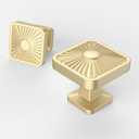10 Pack Kitchen Cabinet Knob Brushed Brass Square Dresser Knobs Drawer Knobs Kitchen Cabinet Hardware Knobs for Dresser Drawers