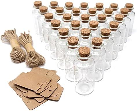 Goiio 160 Pack 20 ML Glass Bottles with Cork Stoppers Mini Small Glass Bottles, for Wedding Favors, Crafts Home Decorations