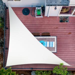 ShadeMart 12' x 12' x 17' White Right Triangle Sun Shade Sail UPF50 SMTAPRT12 Canopy Fabric Cloth Screen, Water Air Permeable & UV Resistant, Heavy Duty, Carport Patio Outdoor