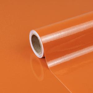 Orange Contact Paper 23.6"x196" Glossy Orange Peel and Stick Wallpaper for Kitchen Countertop/Cabinet Self Adhesive Waterproof Wall Paper Removable Decorative Vinyl