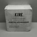 KIRE 100PCS Black and Gold Plates - Black Plastic Plates Disposable with Gold Rim for Halloween Party/Wedding/Birthday Include 50Pcs 10.25inch for Dinner and 50Pcs 7.5inch for Dessert/Salad