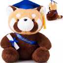 Chalyna 10 Inch Graduation Red Panda Stuffed Animal with Cap Diploma Kindergarten Preschool High School College Graduation Gifts Panda Grad Plush Bears Class of 2026 Gifts (Blue)