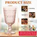 Rtteri 12 Pcs Vintage Glass Goblet Stemmed Wine Glasses Bulks 10 oz Wine Glasses Set High Clear Glassware for Juice Liquor Party Wedding Bars Restaurants Romantic Embossed (Flesh Pink)