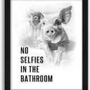 arteWOODS Funny Pig Bathroom Wall Art - Rustic Farmhouse Wall Decor with Humorous Quotes Black Framed Print Artwork Cute Animal Pictures for Shower Toilet Restroom Kid's Washroom 8x10 Inch
