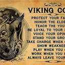 Viking Warrior Metal Tin Sign,Viking Code Vintage Poster Plaque Sign Home Restaurant Kitchen Wall Decor Best Family Decor Gift Ideas 12X8 Inch
