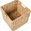 Trademark Innovations 12" Foldable Hyacinth Storage Basket with Iron Wire Frame