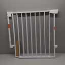 Babelio 31.5-55" No Bottom Bar Baby Gate Extra Wide, 2-in-1 Auto Close Dog Gate for The House, Stairs and Doorways, with Large Walk Thru Door, White