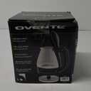 OVENTE Electric Kettle, 1.5L Borosilicate Glass Countertop Water Heater and Boiler for Coffee or Tea, BPA-Free, Auto Shut-Off, Boil-Dry Protection, Removable and Washable Spout Filter, Black KG83B