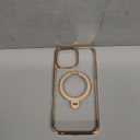 CASEKOO for iPhone 16 Pro Max Case Desert Titanium 360 Spin Magnetic Stand [Compatible with Magsafe][16FT Military Protection] Slim Hand-Polished Frame Titanium Alloy Sturdy Stand 6.9", Rose Gold