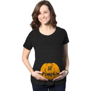 Maternity Skeleton Baby Monster Pumpkin T Shirts Funny Cute Pregnancy Halloween Tees (S)