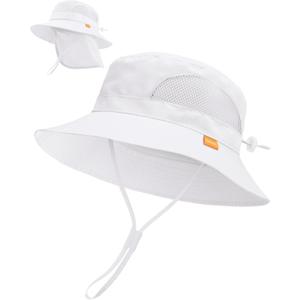 FURTALK Baby Toddler Sun Hat Bucket Hat with Neck Flap Wide Brim Hats Beach Vacation Essentials